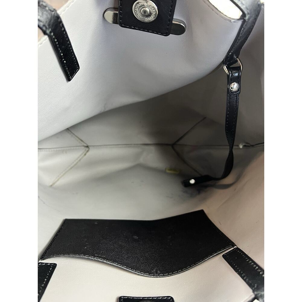 Michael Kors Hayley Black Coated Leather Large Tote Purse Double Handles W Strap - Picture 10 of 16